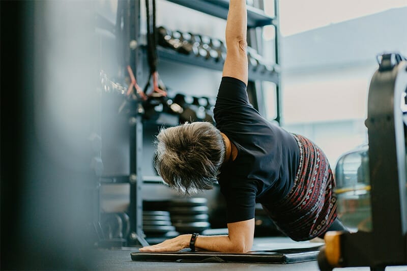 woman doing yoga